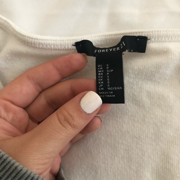 White Ribbed Tie Front Top - Picture 4 of 4